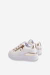 Children's Sport Shoes With Decorative Zipper White-Gold Rocco