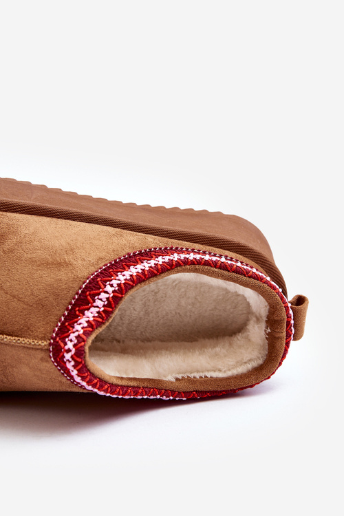 Slippers On Thick Sole In Brown Eco Suede Sylva