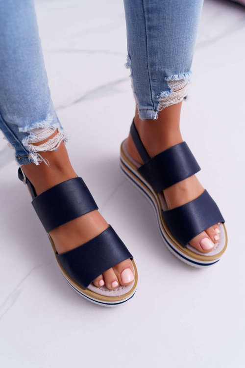 Women's Platform Sandals Navy Blue Aurera