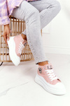 Women's High Sneakers On A Platform Pink Nice Girl
