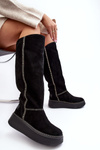Women's Suede Boots on Massive Platform Maciejka 06312-01 Black