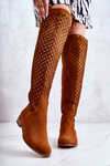 Openwork Suede High Boots redhead Arinna