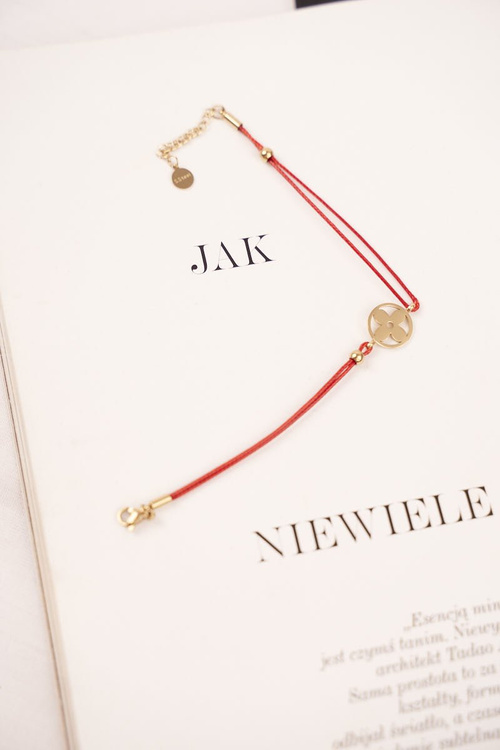 Women's Bracelet Red String Celebrity Gold Clover Clara