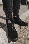 Men's Sneakers Cross Jeans High Leather Suede Black EE1R4057C