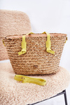 Braided Beach Bag NOBO XM0020-C002 Beige-yellow
