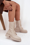 Women's Workery Boots With Buckles Bear Heart Beige Iravine