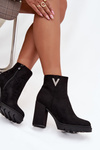 Women's insulated ankle boots with heel and decorative detail black Briella