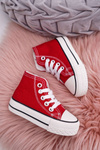 Kids High Sneakers With Zipper Red Filemon