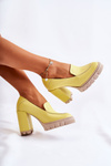 Fashionable Pumps On A Massive Platform Yellow Margott 