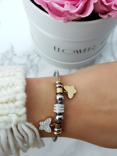 Ladies' Wire Bracelet Butterfly Pendants Charms