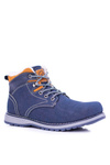 Insulated Navy Blue Men's Trekking Boots With Fleece Nuss