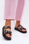 Women's Sandals With Buckles On Cork Sole Black Sercele