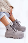 Women's Boots Memory Foam Big Star KK274367 Grey
