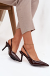 Patent leather high heels chocolate Phelia
