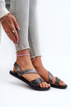Sandały Damskie Czarno-Srebrne 82429 Ipanema Vibe Sandal Fem