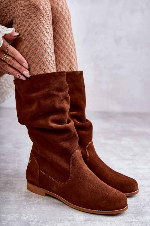 Women's suede shoes Maciejka 05057-29 Brown