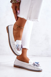 Women's Leather Loafers With Fringes White Laressa