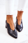 Leather snakeskin pumps Dark Grey Alissa
