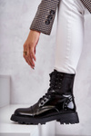 Varnished Boots With Studs Black Palmira