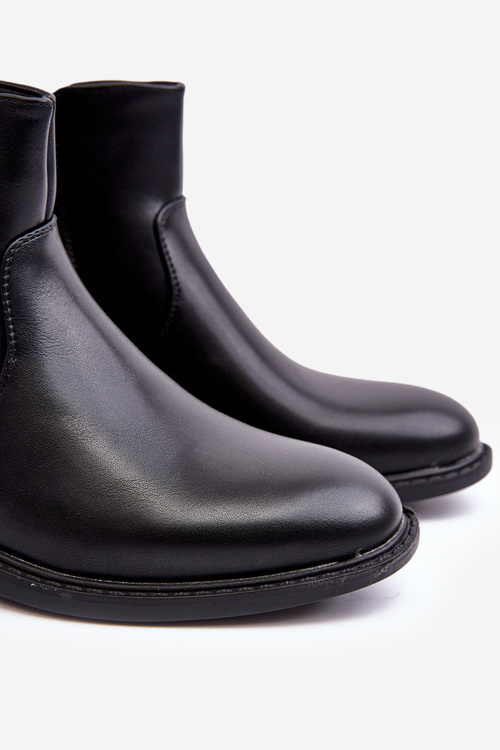 Men's Low Boots with Zipper Black Brosta