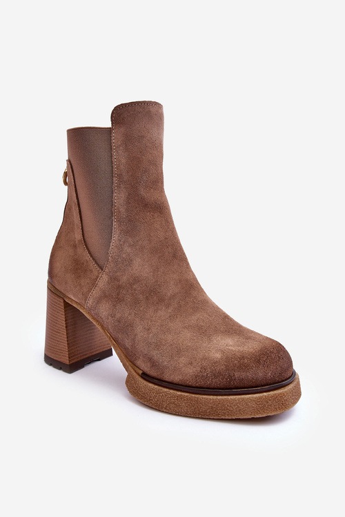 Suede Boots On Heel Liresa Brown 