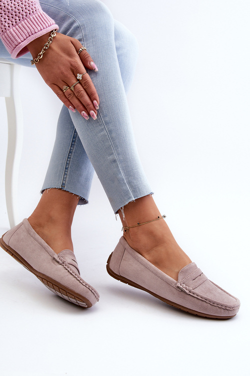 Women's Suede Moccasins Purple Lenvie