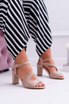 Women's Stiletto Sandals Sergio Leone SK868 Suede Beige Mersi
