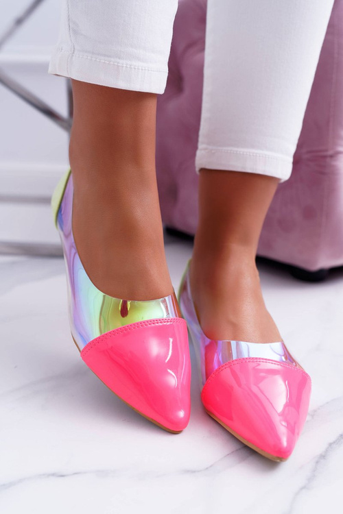 Lu Boo | Transparent Holographic Fluo Pointed Ballerinas