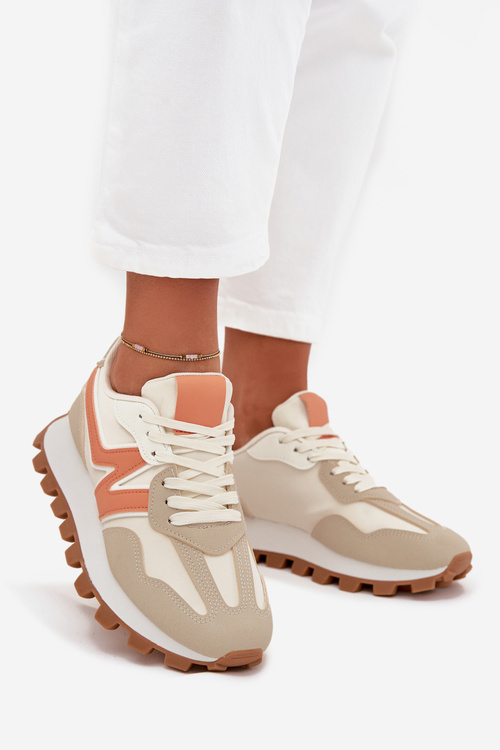 Women's Beige Sports Sneakers Kalelia