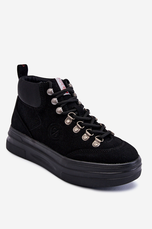 Botki Cross Jeans Trapery Czarne KK2R4074C