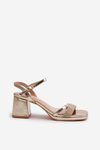Women's High Heel Sandals with Shiny Gold Strap Tessata