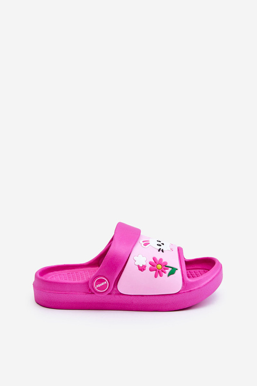Light Children's Slides Sandals With Animal Motif Fuchsia Rico