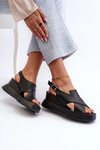 Women's Black Platform and Wedge Sandals in Eco Leather Vaiara