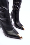 Leather Heeled Boots Black Melisandra