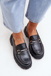Classic Women's Moccasins Made Of Eco Leather Black Savethira
