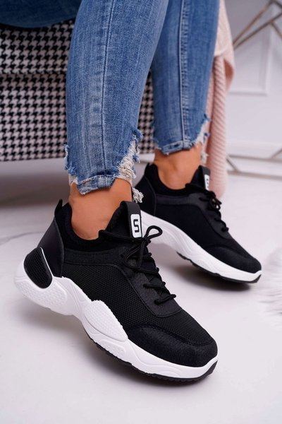 Sporty Women's Glitter Shoes Black Micron