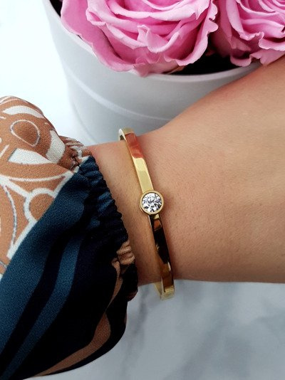 Women's Steel Bracelet With Zirconia Gold Gemma