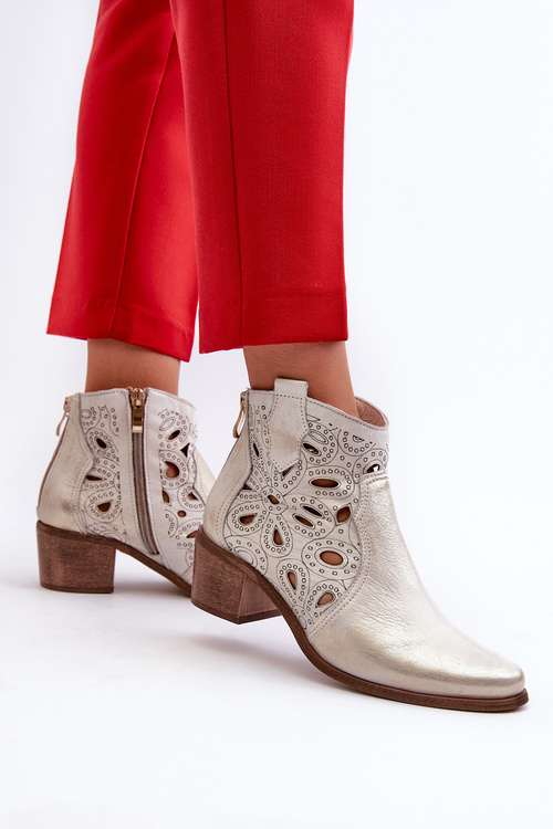 Lace-up Leather Boots Lewski Shoes 3170/2 Golden Distressed