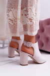 Women's Stiletto Sandals with Peep Toe Sandals Beige Esta