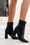 Women's Material Boots On Heel Black Amile