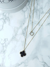 Women's Necklace In Gold Double with Clover Vern