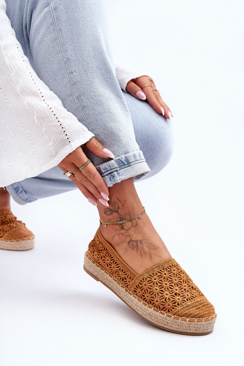 Women's Lace Espadrilles Camel One Lover