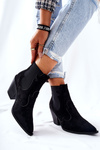 Suede Boots Flat Heel Black Maurelle