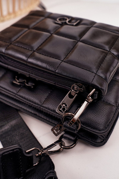 Multifunctional Quilted Messenger Bag NOBO NBAG-K1300 Black