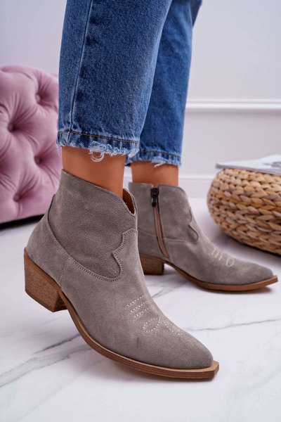 Women's Leather Cowboy Boots Cappucino Batty