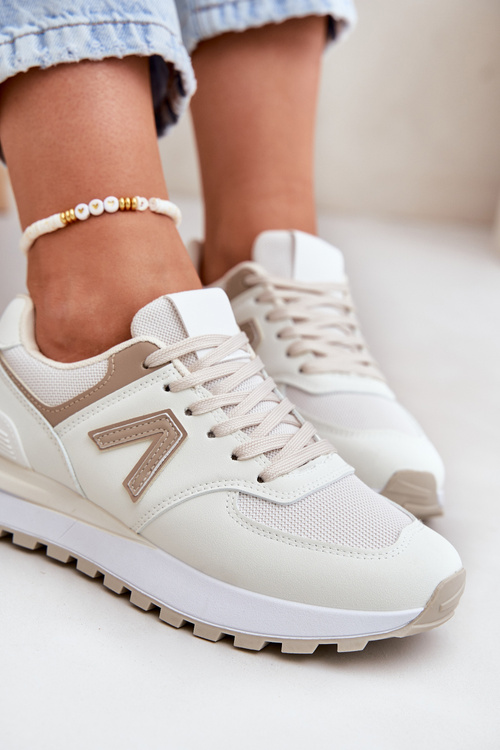 Women's Sports Shoes Made Of Eco Leather Beige Berieta