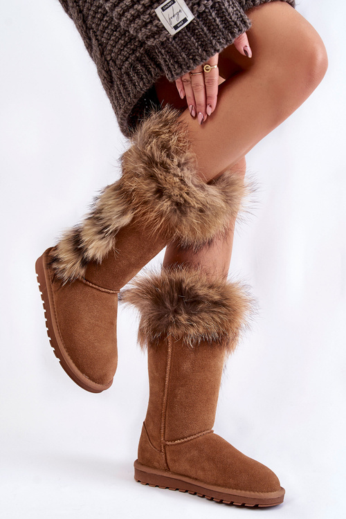 Women's Warm Suede Snow Boots Camel Balvin