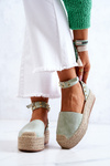 Espadrilles Sandals With Jets Green Lillian