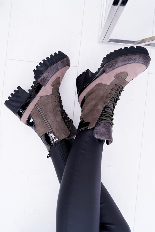 Women's Flat Boots Lu Boo Warm Green Desert