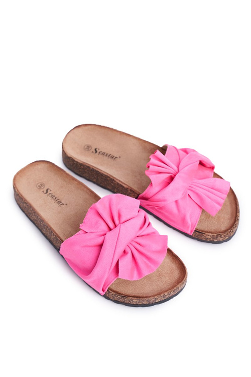 Women's Flip Flops On Cork Cardstock Fuchsia Felis